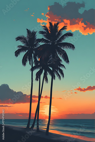 sunset on the beach
