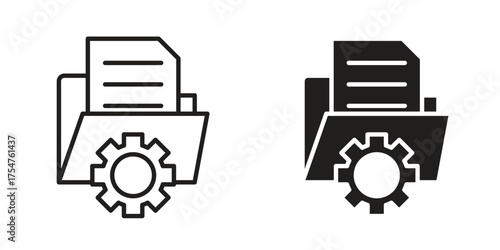 Data management icon in vector. Logotype
