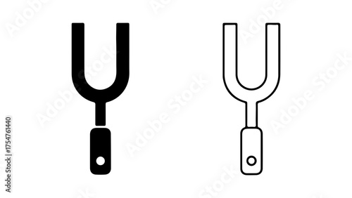 Tuning fork icon with transparent background