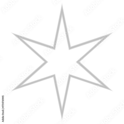 Bright six-rayed  star of Bethlehem or Christmas Star isolated with transparency. Template for New Year and Christmas projects.