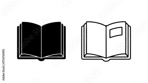 Open book icon with transparent background