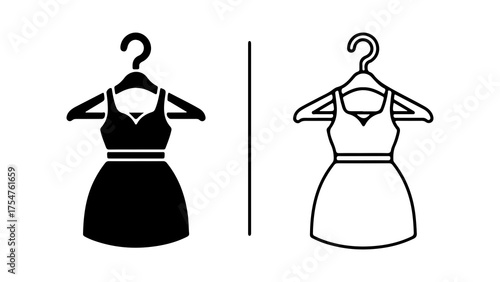 Dress on hanger with transparent background