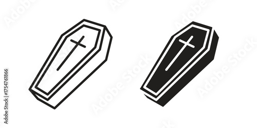 Coffin icon in vector. Logotype