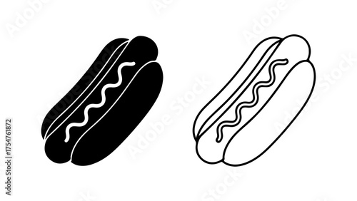 Hot dog icon with transparent background