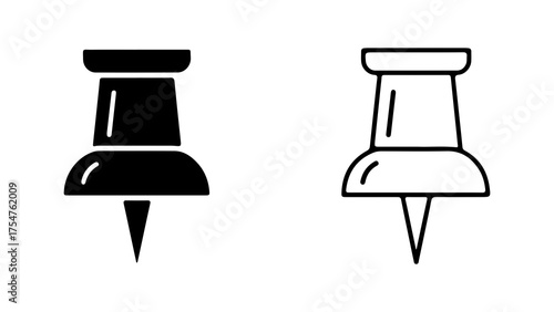 Push pin icon with transparent background