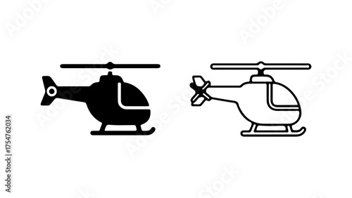Helicopter icons with transparent background