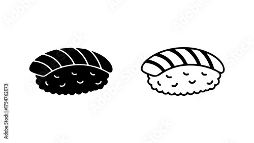 Sushi nigiri icons with transparent background