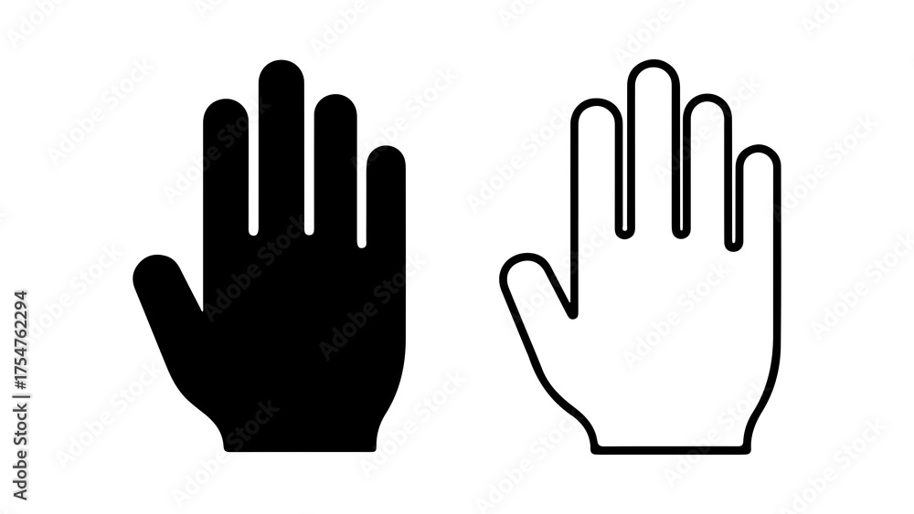 Obraz premium Hands outline and solid with transparent background