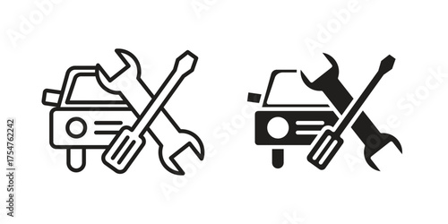Car repair icon in vector. Logotype