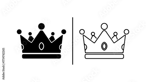 Crown icons set with transparent background