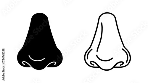 Human nose outline with transparent background