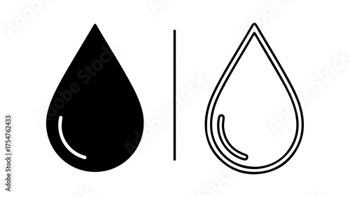 Water drop icons with transparent background