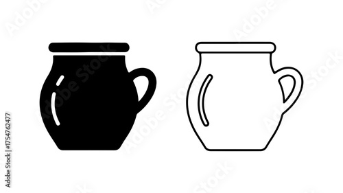 Ceramic jug outline with transparent background