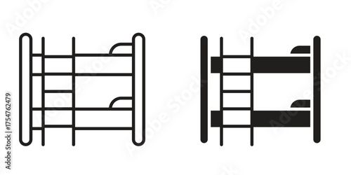 Bunk bed icon in vector. Logotype