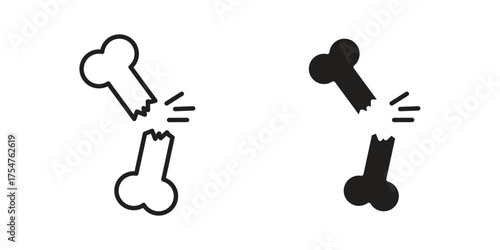 Broken bone icon in vector. Logotype