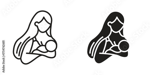 Breastfeeding icon in vector. Logotype