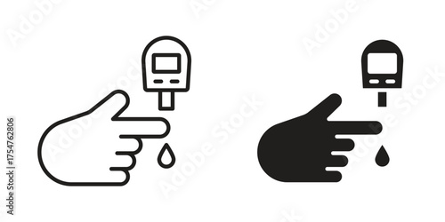 Blood sugar test icon in vector. Logotype