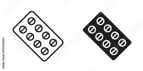 Blister drug in vector. Logotype icon in vector. Logotype