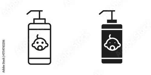 Baby shampoo icon in vector. Logotype