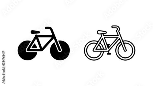 Bicycle icon set with transparent background