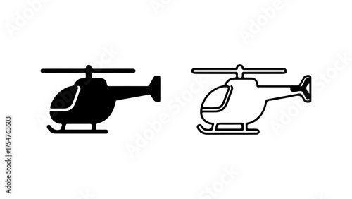 Helicopter icons with transparent background