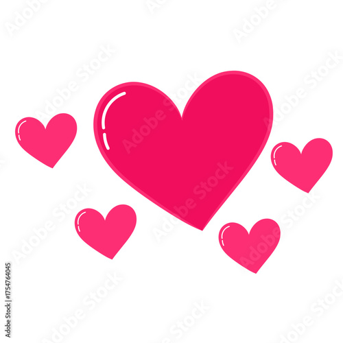 red hearts on white