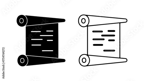 Scrolls with text with transparent background