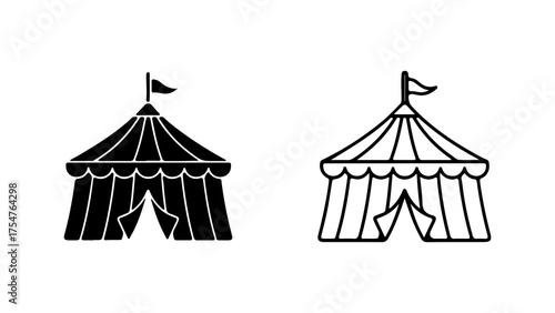 Circus tent outline with transparent background