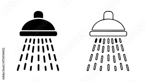 Shower head icon with transparent background