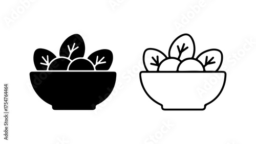Salad bowl icon with transparent background