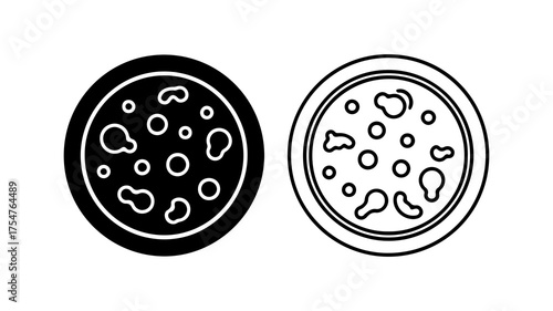 Pizza slices with outline and solid fill