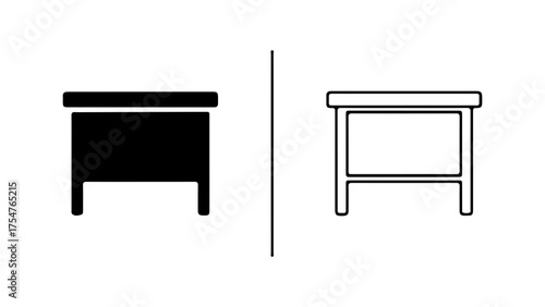 Simple stool outline with transparent background
