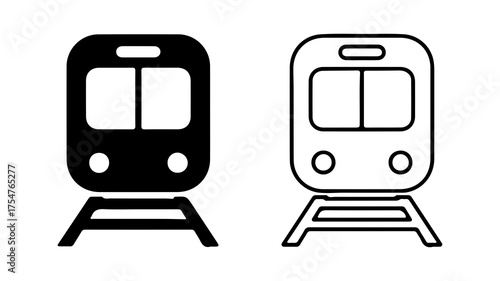Subway train icons with transparent background