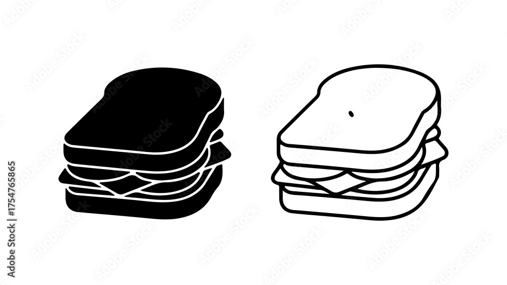 Fototapeta premium Sandwich icon with transparent background