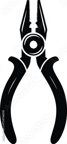 Electric plier tool silhouette vector illustration isolated on a white background