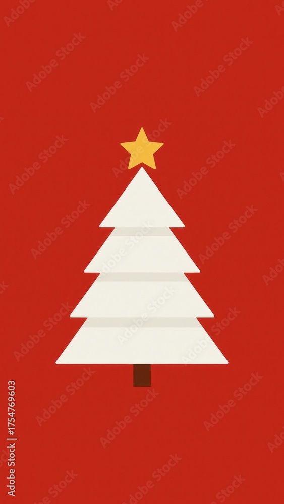 Fototapeta premium Minimalist festive Christmas tree mobile wallpaper