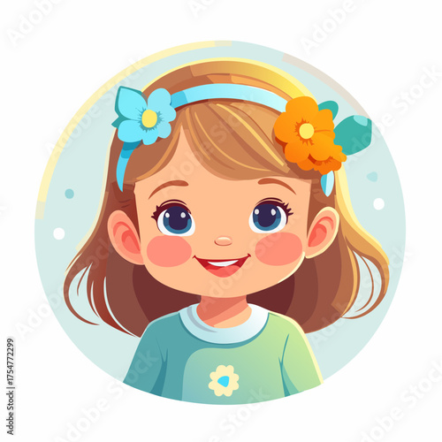 Kind mit Blumenkranz im Haar