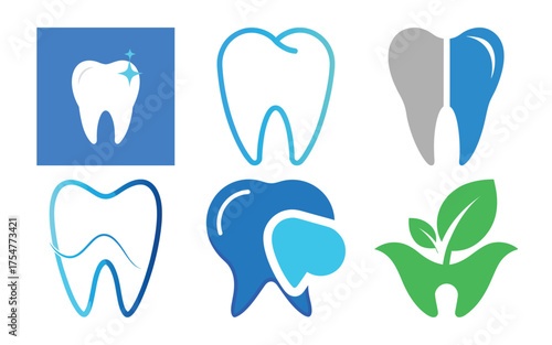dental icons set. teeth of logo icon.