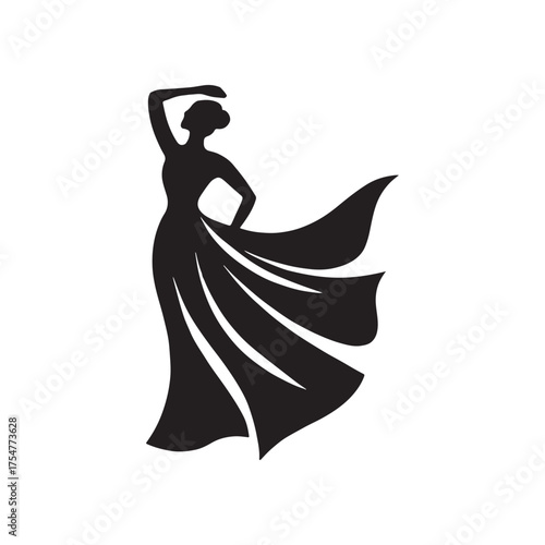 elegant dress, woman silhouette
