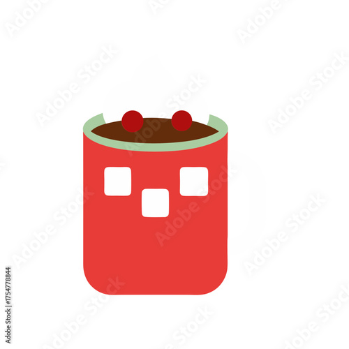 hot cocoa cup with marshmallows christmas icon