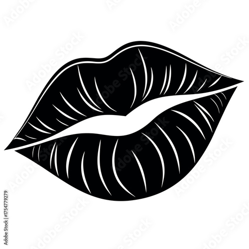 Kiss Day black color design, solid white background (6).eps