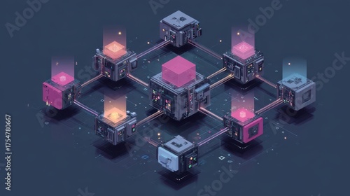 Mobile AI Architecture: Compressed neural network modules connected by tensor pathways floating in tech space  
