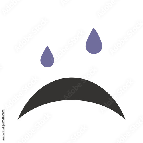 Sad face with teardrops showing a state of sadness