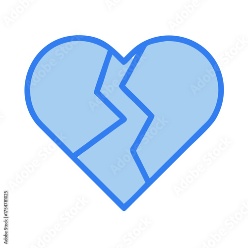 A broken geometric heart expressing sadness and heartbreak
