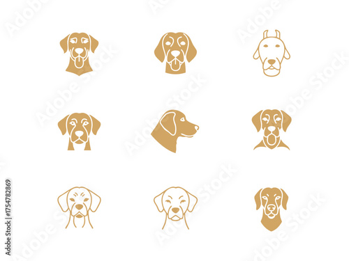  dogs icon set vector