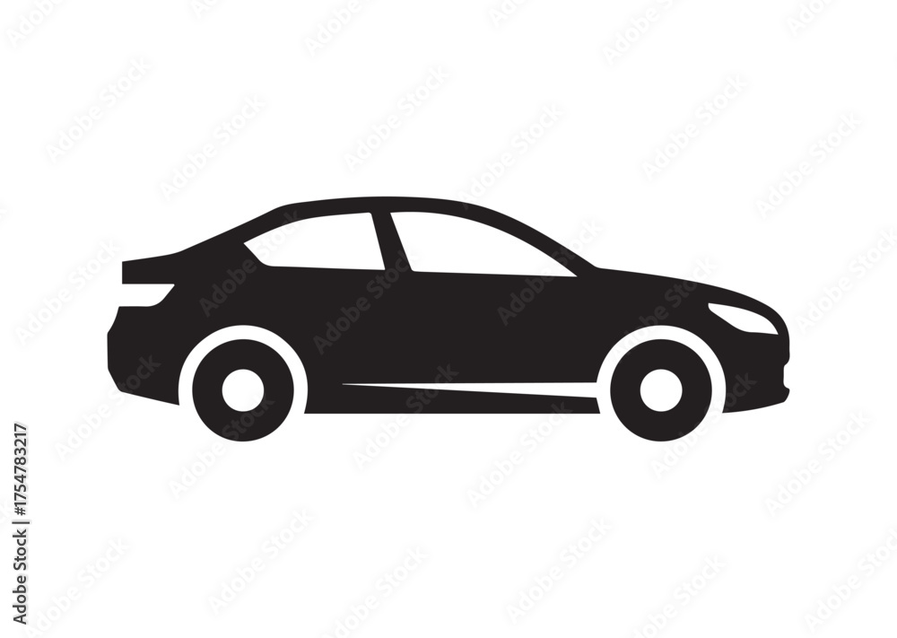 Fototapeta premium Car icon, Car solid vector