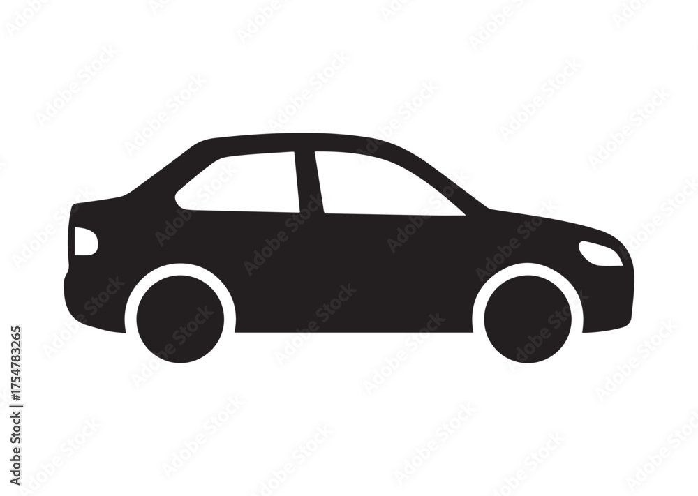 Fototapeta premium Car icon, Car solid vector
