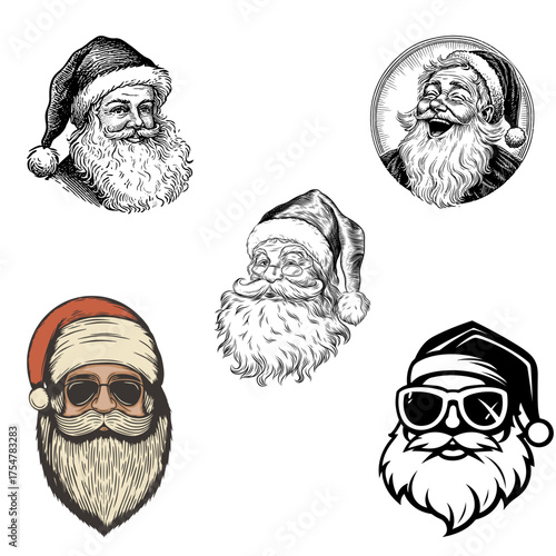santa clause logo set