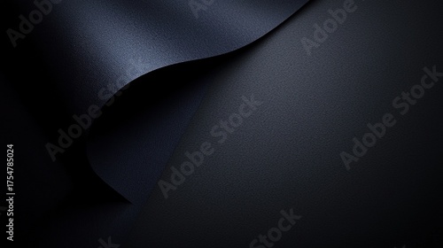 3D render of abstract background with blue paper curves, close - up, low - angle view, minimal concept
