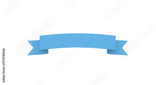 Ribbon banner, curve badge, label, title box, clip art, png isolated on transparent background. A light blue ribbon banner isolated on a white background, perfect for text.